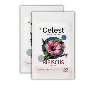 Celest Hibiscus Tea - 50 Teabags (Pack of 2) | Hibiscus Tea Loose Leaves