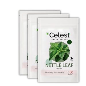 Celest Nettle Leaf Tea - 50 Pyramid Teabags (Pack of 3) | Nettle Tea