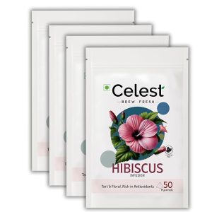 Celest Hibiscus Tea - 50 Teabags (Pack of 4) | Hibiscus Tea Loose Leaves
