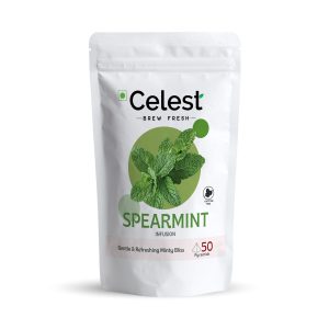 Celest Spearmint Tea - 50 Pyramid Teabags | Spearmint Tea for PCOS