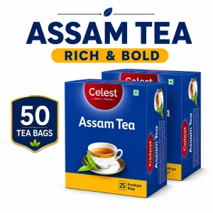 Celest Assam Chai 25 Tea Bags – (Pack of 2) | Black Teabags 50 pcs