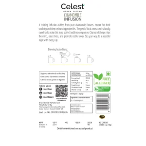 Celest Chamomile Tea – 50 Teabags | Caffeine-Free Herbal Tea
