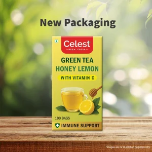 Celest Green Tea – Lemon & Honey | With Added Vitamin C | 100 Teabags