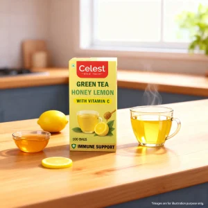 Celest Green Tea – Lemon & Honey | With Added Vitamin C | 100 Teabags
