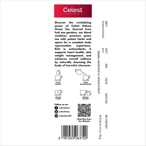Celest Kahwa Green Tea 36 teabags | Spiced Herbal Detox Blend