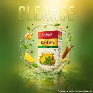 Celest Kahwa Green Tea 36 teabags | Spiced Herbal Detox Blend