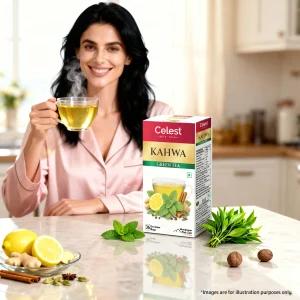 Celest Kahwa Green Tea 36 teabags | Spiced Herbal Detox Blend