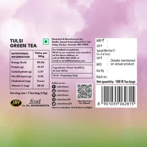 Celest Tulsi Green Tea 25 Teabags | Tulsi Green Tea Bags | Natural Immunity Tea