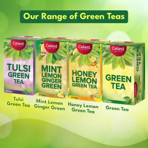 Celest Honey Lemon Green Tea 25 Teabags | Soothing Flavor Blend