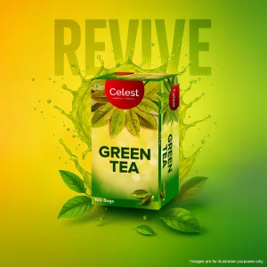 Celest Natural Green Tea 25 teabags | Pure & Non‑Bitter Green Tea Blend