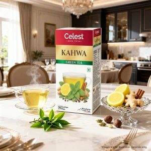 Celest Kahwa – 36 Tea Bags (Pack of 3) | Green Tea Herbal Blend