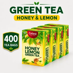 Celest Honey Lemon, 100 Bags (Pack of 4) | Green Tea Bags | Honey Lemon