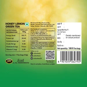 Celest Lemon & Honey – 25 Tea Bags (Pack of 2) | Green Tea for Weight Loss