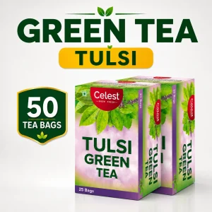 Celest Tulsi Green – 25 Tea Bags (Pack of 2) | Green Tea Tulsi